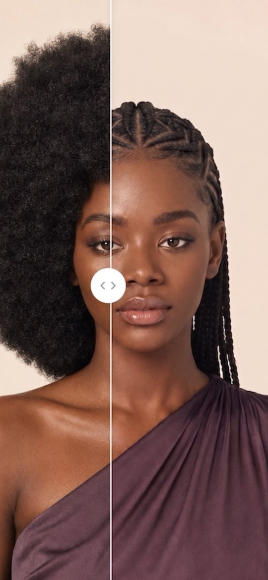 Avant / après d'une cliente sur iPhone PreLook